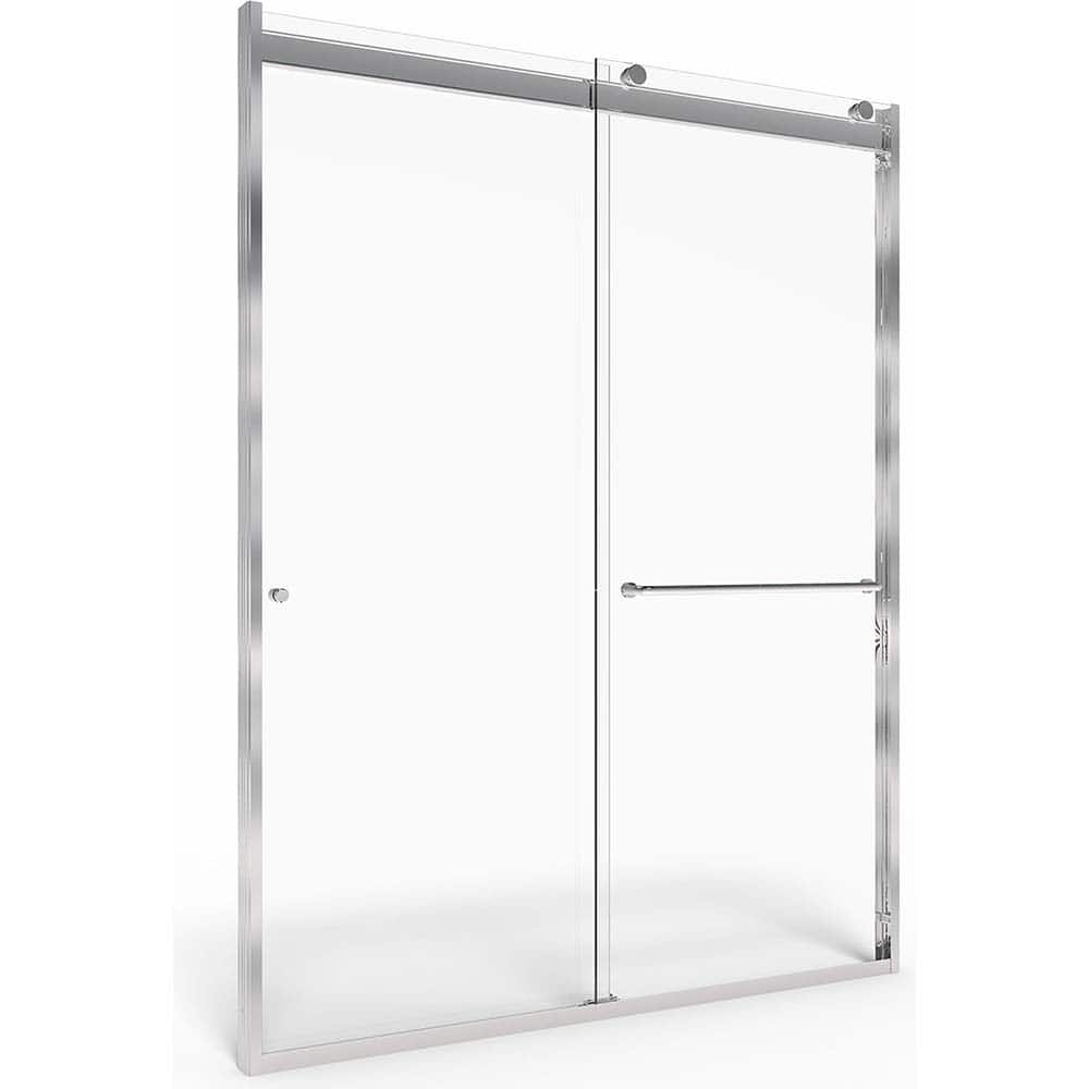 American Standard - Shower Supports & Kits; Type: Shower Door ; Length (Inch): 60 ; Material: Aluminum/Glass ; Finish/Coating: Brushed; Nickel - Exact Tool & Supply