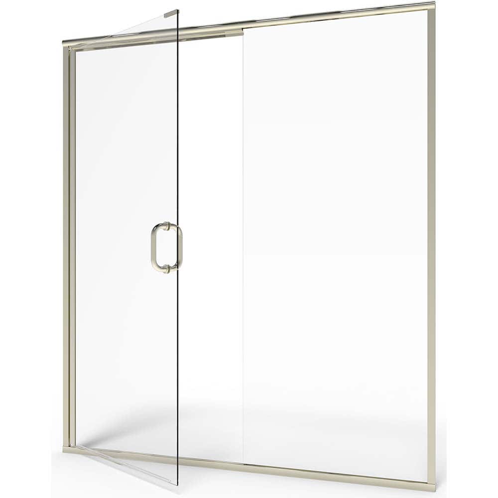 American Standard - Shower Supports & Kits; Type: Shower Door ; Length (Inch): 48 ; Material: Glass/Metal ; Finish/Coating: Brushed; Nickel - Exact Tool & Supply