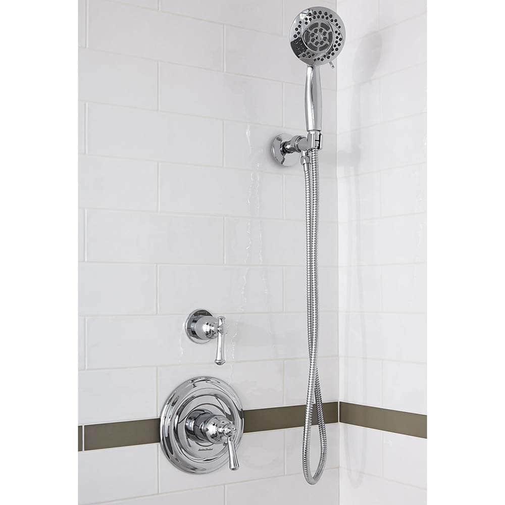 American Standard - Shower Heads & Accessories; Type: Hand Shower ; Material: Metal ; GPM: 2.00 ; Face Diameter: 4.5 (Inch); Finish/Coating: Polished Chrome ; Settings: Spray, Pulse, Combination Pulse-Massage - Exact Tool & Supply