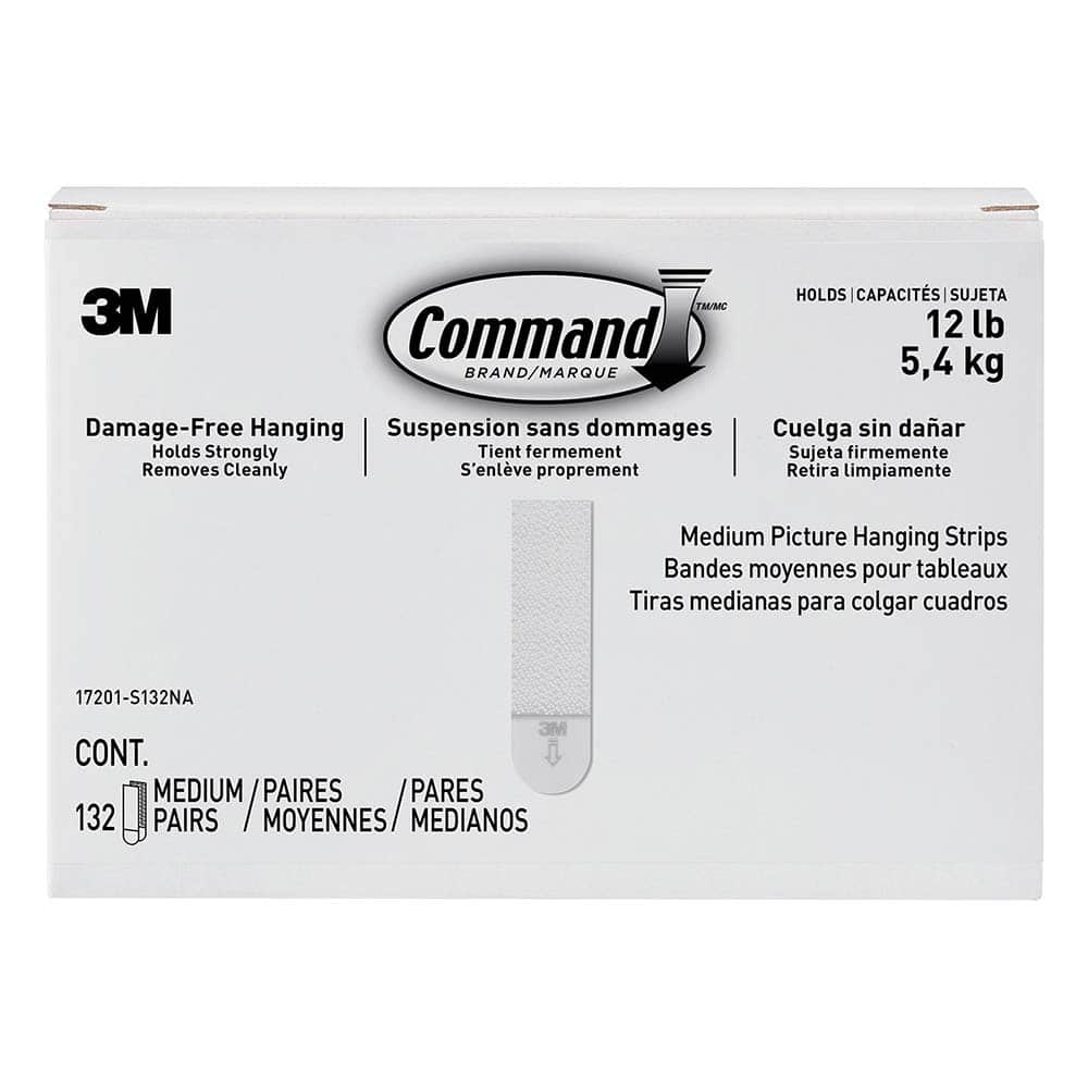 3M - All-Purpose & Utility Hooks; Type: Strips ; Color: White - Exact Tool & Supply