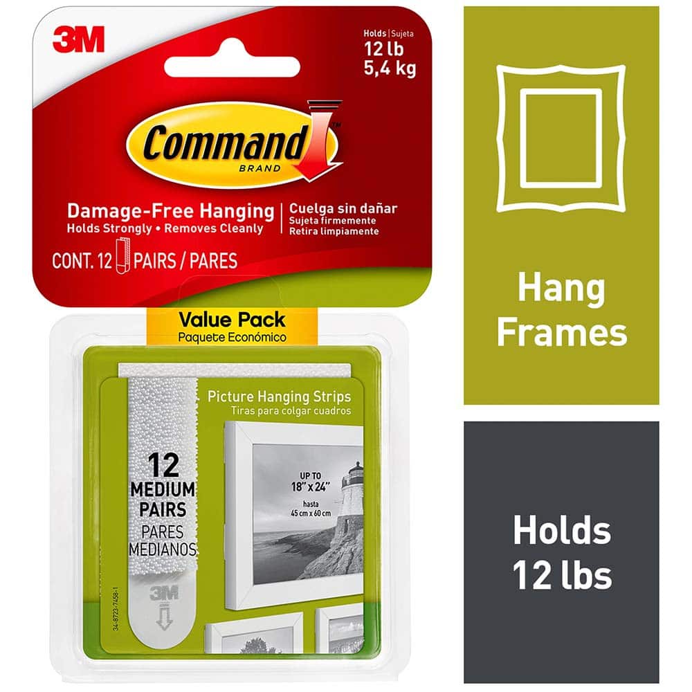 3M - All-Purpose & Utility Hooks; Type: Strips ; Color: White - Exact Tool & Supply