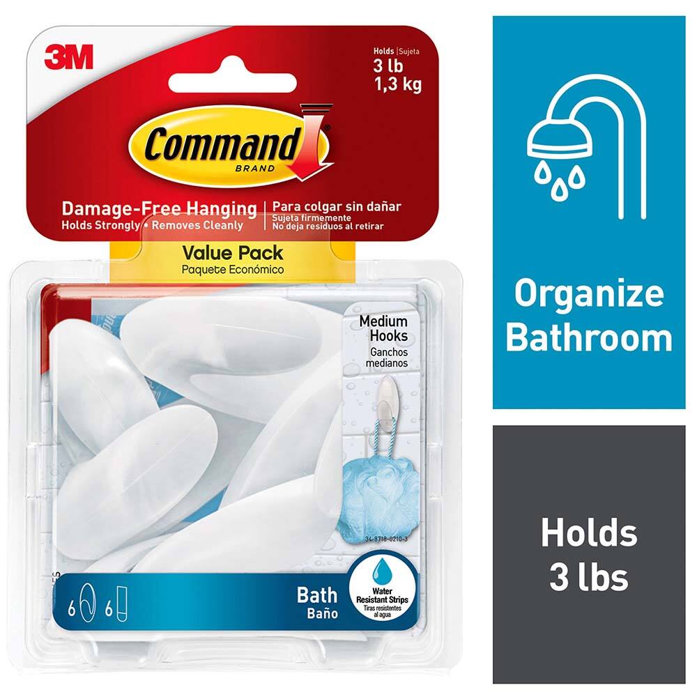 3M - All-Purpose & Utility Hooks; Type: Hooks Kit ; Overall Length (Inch): 3-3/8 ; Projection: 1.125 ; Overall Width: 1.375 ; Projection: 1.125 (Inch); Projection: 1.125 (Inch) - Exact Tool & Supply