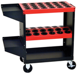 Tool Storage Cart - Holds 48 Pcs. 40 Taper - Black/Red - Exact Tool & Supply