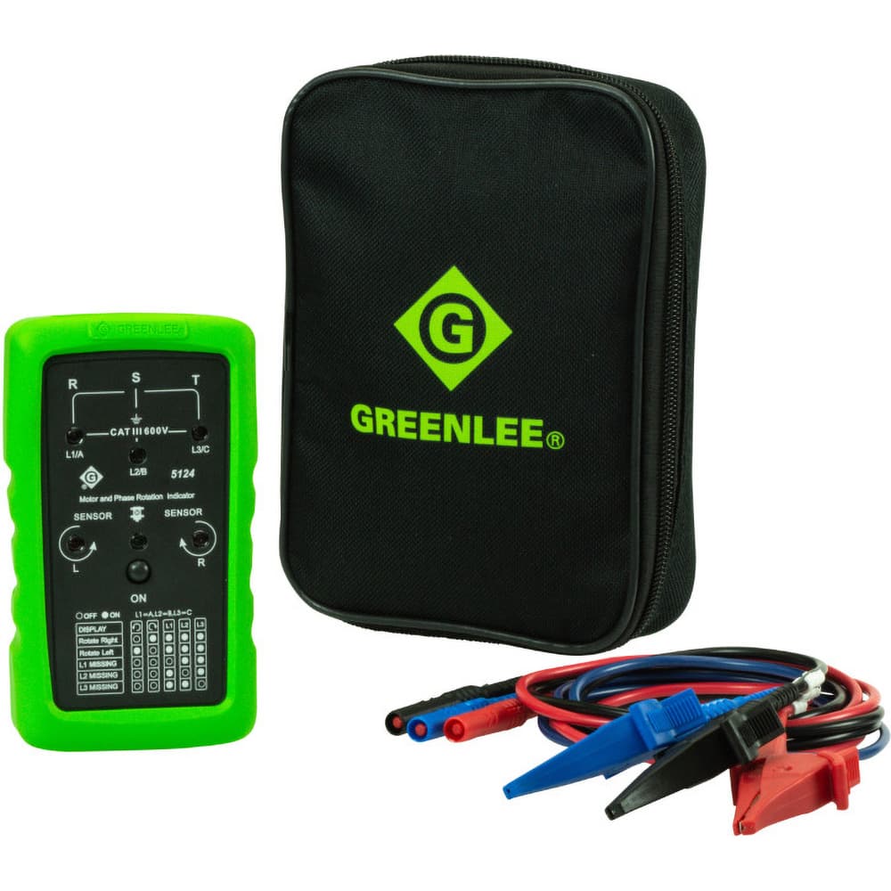 Greenlee - Phase Rotation Testers; Number of Phases: 3 ; Maximum Voltage: 600 VAC ; Minimum Voltage: 90 VAC ; Maximum Frequency (Hz): 400 ; Minimum Frequency (Hz): 15 ; Display Type: LED - Exact Tool & Supply