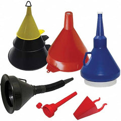 Funnel King - Oil Funnels & Can Oiler Accessories; Type: Funnel Set ; Material: Polyethylene ; Capacity Range: 1 Gal. and Larger ; Capacity (Qt.): 2.00 ; Finish: Smooth Plastic ; Spout Type: Flexible - Exact Tool & Supply