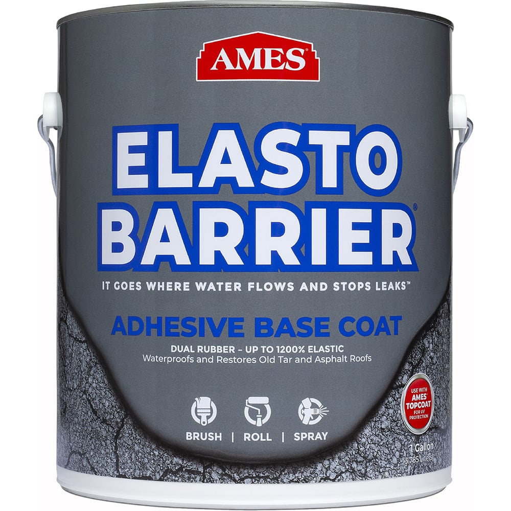 Ames - Elasto-Barrier 1 Gal Gray Elastomeric Roof Coating - Exact Tool & Supply