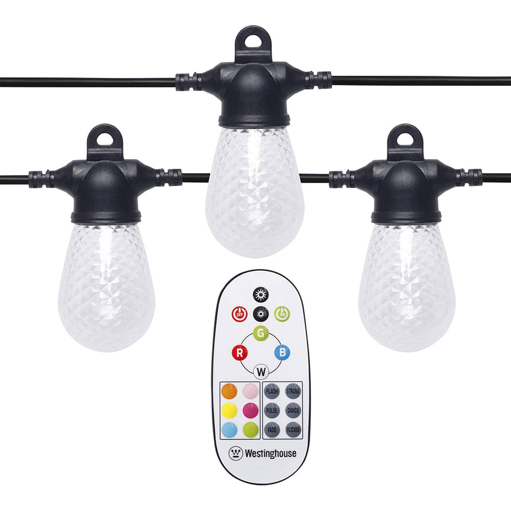 Westinghouse - Temporary String Lights; Number of Sockets: 24 ; Guard Material: Plastic ; Cord Type: 3C ; Wire Size/Conductors: 0.0253 - Exact Tool & Supply