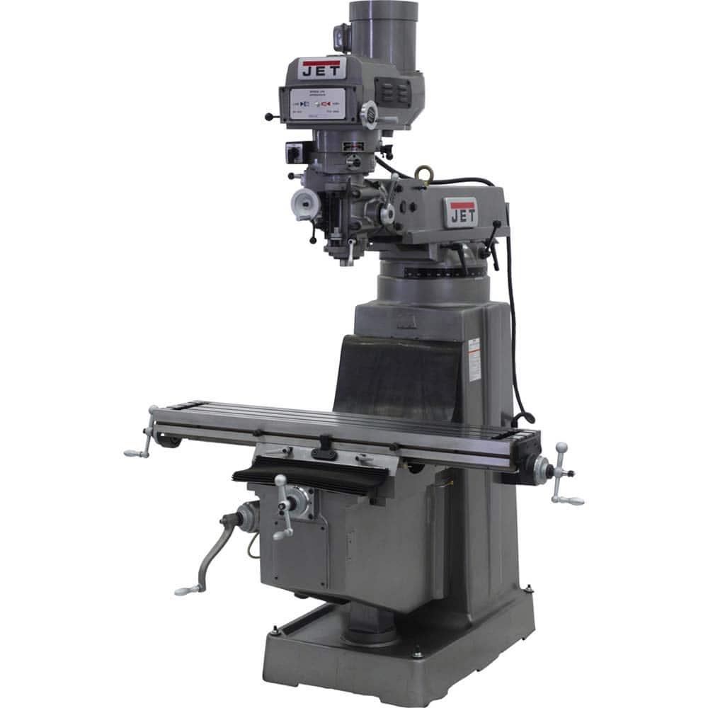 Jet - 50 x 10" 3 hp 3 Phase 230 V Variable Speed Knee Milling Machine - Exact Tool & Supply