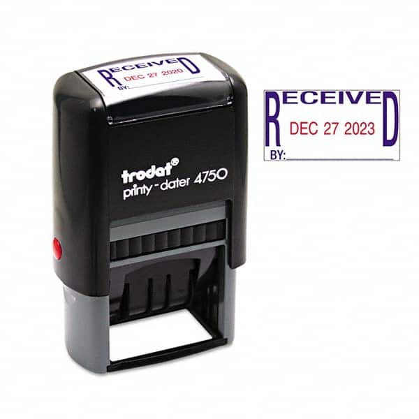 Trodat - Pre-inked Custom Stamps Type: Custom Stamp - Two Color Dater Message: Received - Exact Tool & Supply