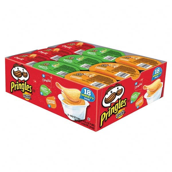 Pringles - Snacks, Cookies, Candy & Gum Breakroom Accessory Type: Potato Chips Breakroom Accessory Description: Potato Chips, Variety Pack, 0.74 oz Canister, 18/Box - Exact Tool & Supply
