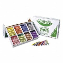 Crayola - Markers & Paintsticks Type: All Purpose Wax Crayon Color: Black; Blue; Brown; Green; Orange; Red; Violet; Yellow - Exact Tool & Supply