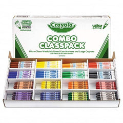 Crayola - Markers & Paintsticks Type: All Purpose Wax Crayon Color: Black; Blue; Brown; Green; Orange; Red; Violet; Yellow - Exact Tool & Supply