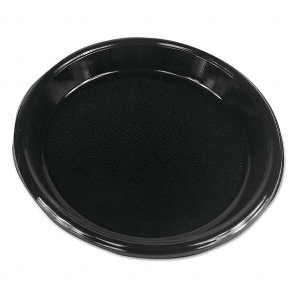 Boardwalk - Hi-Impact Plastic Dinnerware, Plate, 10" Diam, Black, 500/Carton - Exact Tool & Supply