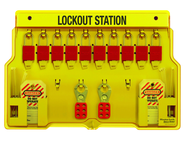 Padllock Wall Station - 15-1/2 x 22 x 1-3/4''-With (10) 1106 Aluminum Padlocks - Exact Tool & Supply