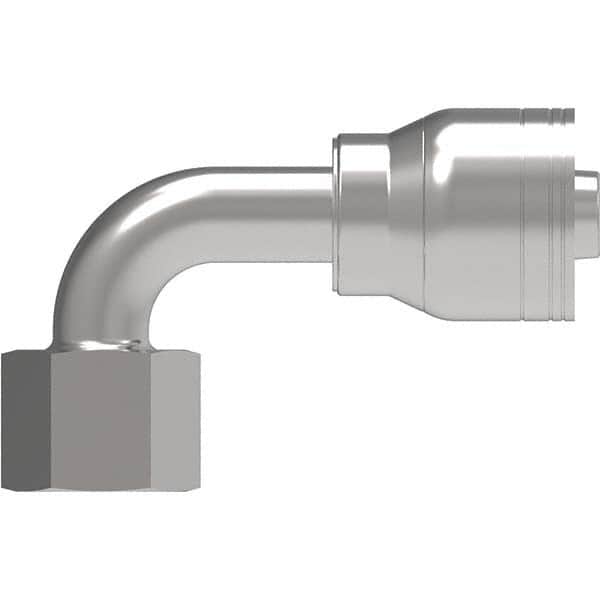 Eaton - Hydraulic Hose Fittings & Couplings Type: Female ORS Swivel Short Drop 90 Elbow Hose Diameter: 1 (Inch) - Exact Tool & Supply