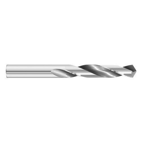 #64 Dia. × 0.036″ Shank × 5/8″ Flute Length × 1-1/2″ OAL, 7xD, 118°, Uncoated, 2xD Flute, External Coolant, Round Solid Carbide Drill