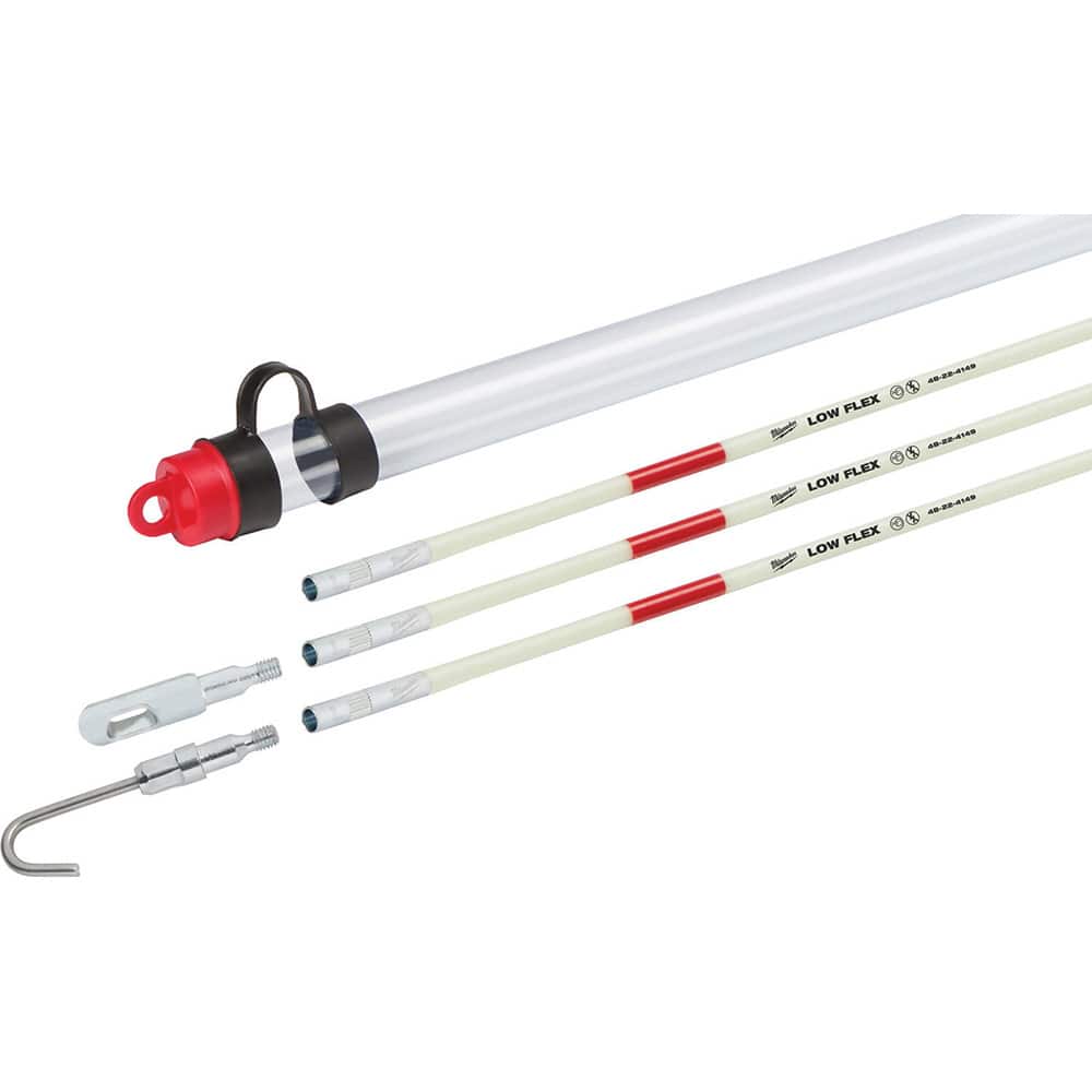 Milwaukee Tool - Line Fishing System Kits & Components; Component Type: Fish Rod Kit ; Includes: (3) Low Flex Sticks , Bullet Nose Tip, Hook Tips, Storage Tube W/Accessory Storage in Tube Cap ; Overall Length (Feet): 15 ; Number of Pieces: 6 - Exact Tool & Supply
