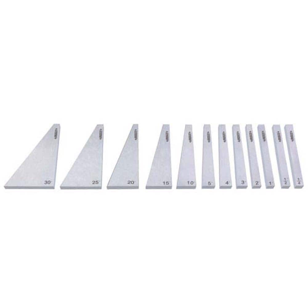 Insize USA LLC - Angle Block Sets; Minimum Angle Included: 1.00 ; Maximum Angle Included: 30.00 ; Angles Included: 1.00; 10.00; 15.00; 2.00; 20.00; 25.00; 3.00; 30.00; 4.00; 5.00 ; Overall Length (Inch): 2.992 ; Thickness (Decimal Inch): 0.2560 ; Materia - Exact Tool & Supply