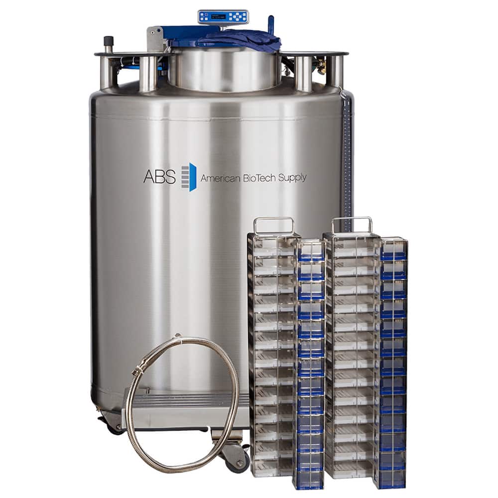 American BioTech Supply - Drums & Tanks; Product Type: Auto Fill Cryogenic Tank ; Volume Capacity Range: 85 Gal. and Larger ; Material Family: Steel ; Height (Inch): 53 ; Diameter/Width (Decimal Inch): 94.0000 ; Diameter/Width (Inch): 34 - Exact Tool & Supply