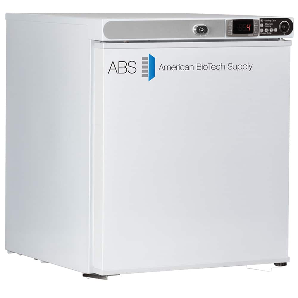 American BioTech Supply - Laboratory Refrigerators and Freezers; Type: Countertop Freestanding Refrigerator ; Volume Capacity: 1 Cu. Ft. ; Minimum Temperature (C): 1.00 ; Maximum Temperature (C): 10.00 ; Width (Inch): 17-1/4 ; Depth (Inch): 19-1/4 - Exact Tool & Supply