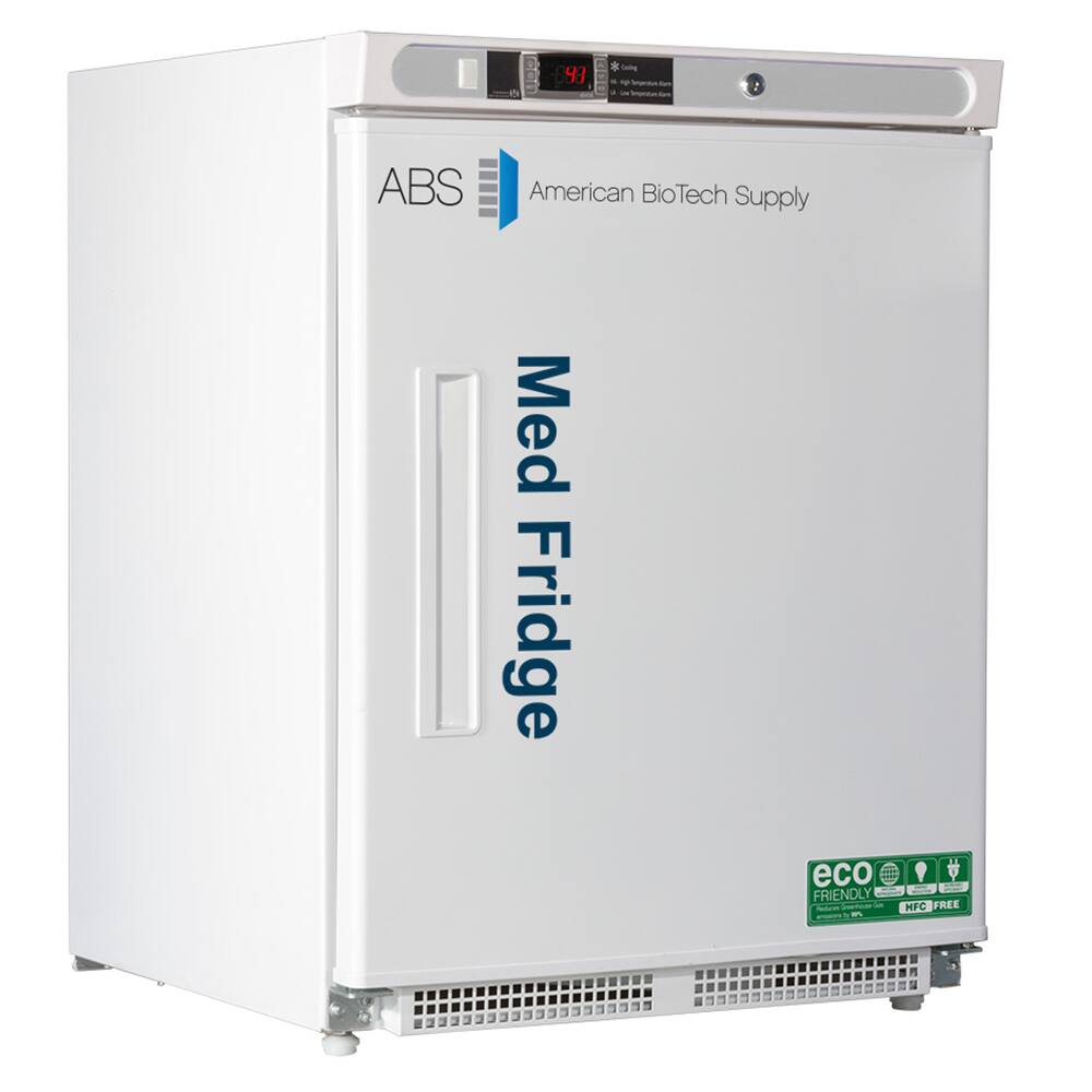 American BioTech Supply - Laboratory Refrigerators and Freezers; Type: Pharmacy/Vaccine Undercounter Built-In Refrigerator ; Volume Capacity: 4.6 Cu. Ft. ; Minimum Temperature (C): 2.00 ; Maximum Temperature (C): 8.00 ; Width (Inch): 23-3/4 ; Depth (Inch - Exact Tool & Supply