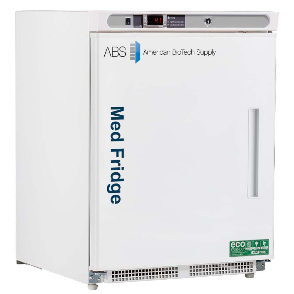 American BioTech Supply - Laboratory Refrigerators and Freezers; Type: Pharmacy/Vaccine Undercounter Built-In Refrigerator ; Volume Capacity: 4.6 Cu. Ft. ; Minimum Temperature (C): 2.00 ; Maximum Temperature (C): 8.00 ; Width (Inch): 23-3/4 ; Depth (Inch - Exact Tool & Supply