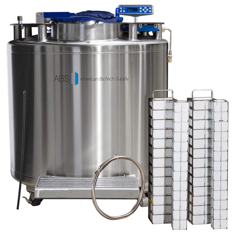American BioTech Supply - Drums & Tanks; Product Type: Auto Fill Cryogenic Tank ; Volume Capacity Range: 85 Gal. and Larger ; Material Family: Steel ; Height (Inch): 53 ; Diameter/Width (Decimal Inch): 59.4880 ; Diameter/Width (Inch): 34 - Exact Tool & Supply