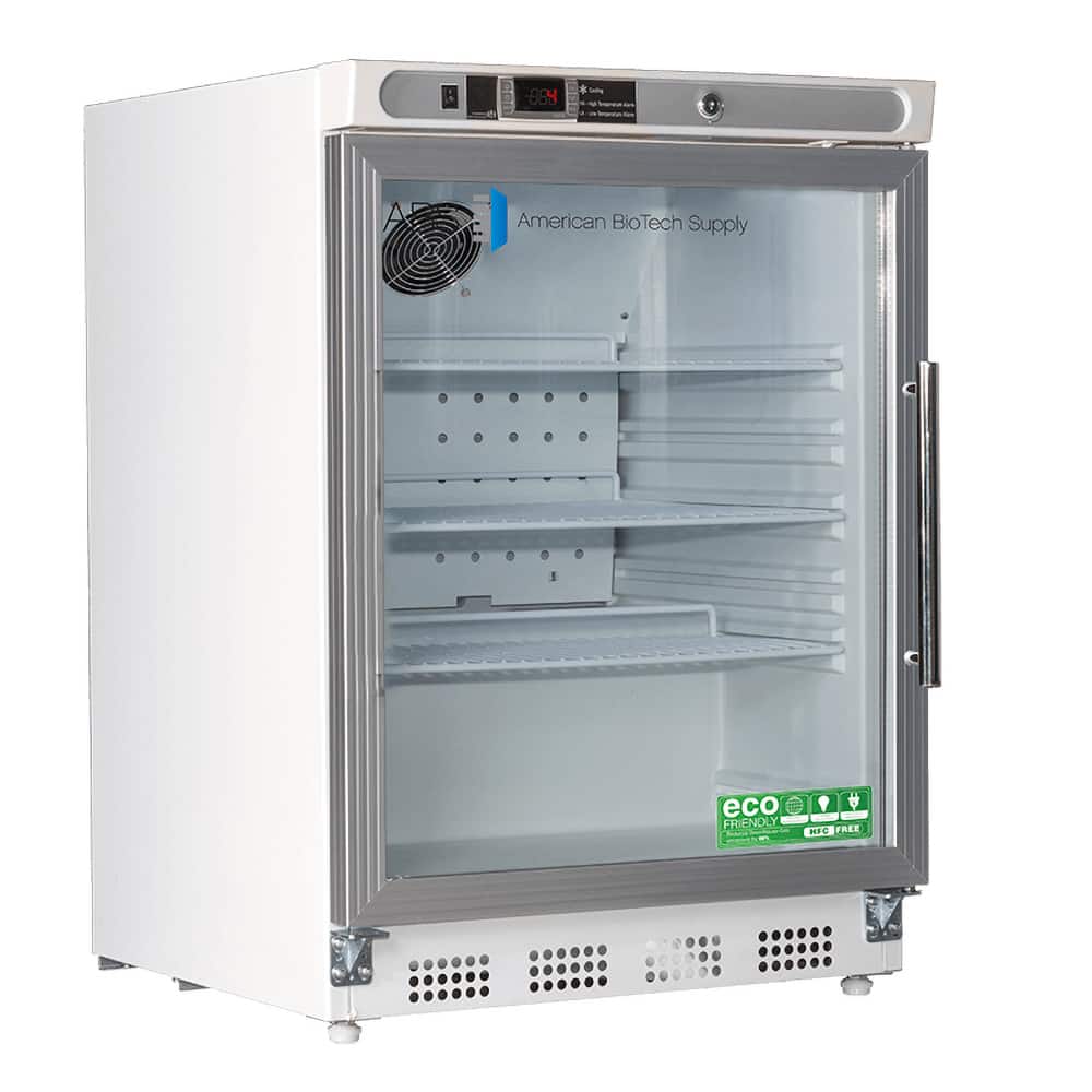 American BioTech Supply - Laboratory Refrigerators and Freezers; Type: Undercounter Built-In Refrigerator ; Volume Capacity: 4.6 Cu. Ft. ; Minimum Temperature (C): 1.00 ; Maximum Temperature (C): 10.00 ; Width (Inch): 23-3/4 ; Depth (Inch): 25-1/2 - Exact Tool & Supply