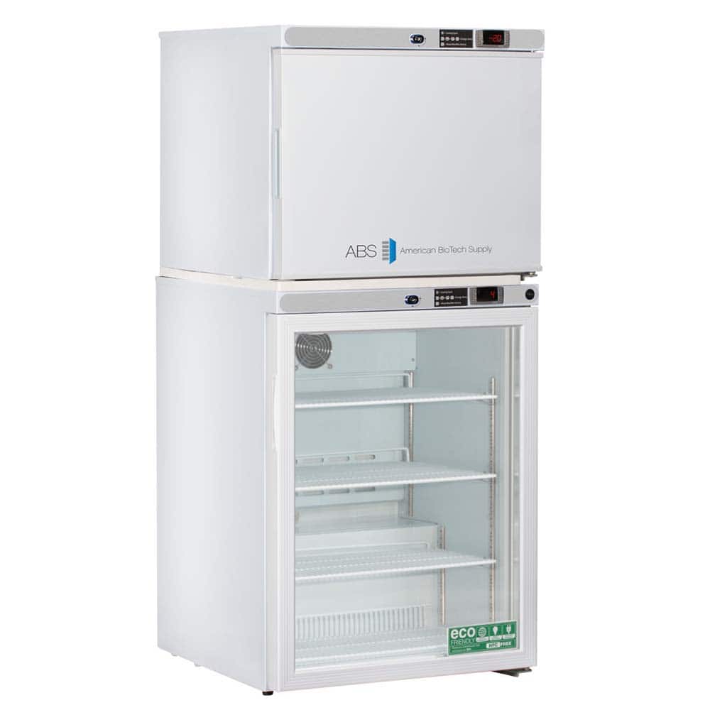 American BioTech Supply - Laboratory Refrigerators and Freezers; Type: Refrigerator & Freezer Combination ; Volume Capacity: 7 Cu. Ft. ; Minimum Temperature (C): -15.00 ; Maximum Temperature (C): 10.00 ; Width (Inch): 23-3/4 ; Depth (Inch): 24-1/4 - Exact Tool & Supply
