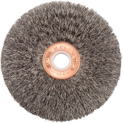 3″ Small Diameter Crimped Wire Wheel, .006″ Steel Fill, 1/2″ Arbor Hole - Exact Tool & Supply