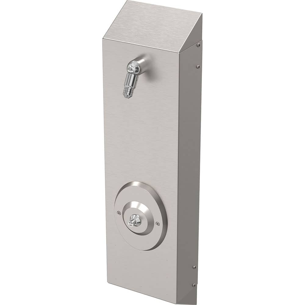 Acorn Engineering - Tub & Shower Faucets; Type: Suface Mounted Shower ; Style: Commercial ; Design: Wall Mount ; Material: 18-Gage 304 Stainless Steel ; Handle Type: Push Button ; Handle Material: Stainless Steel - Exact Tool & Supply