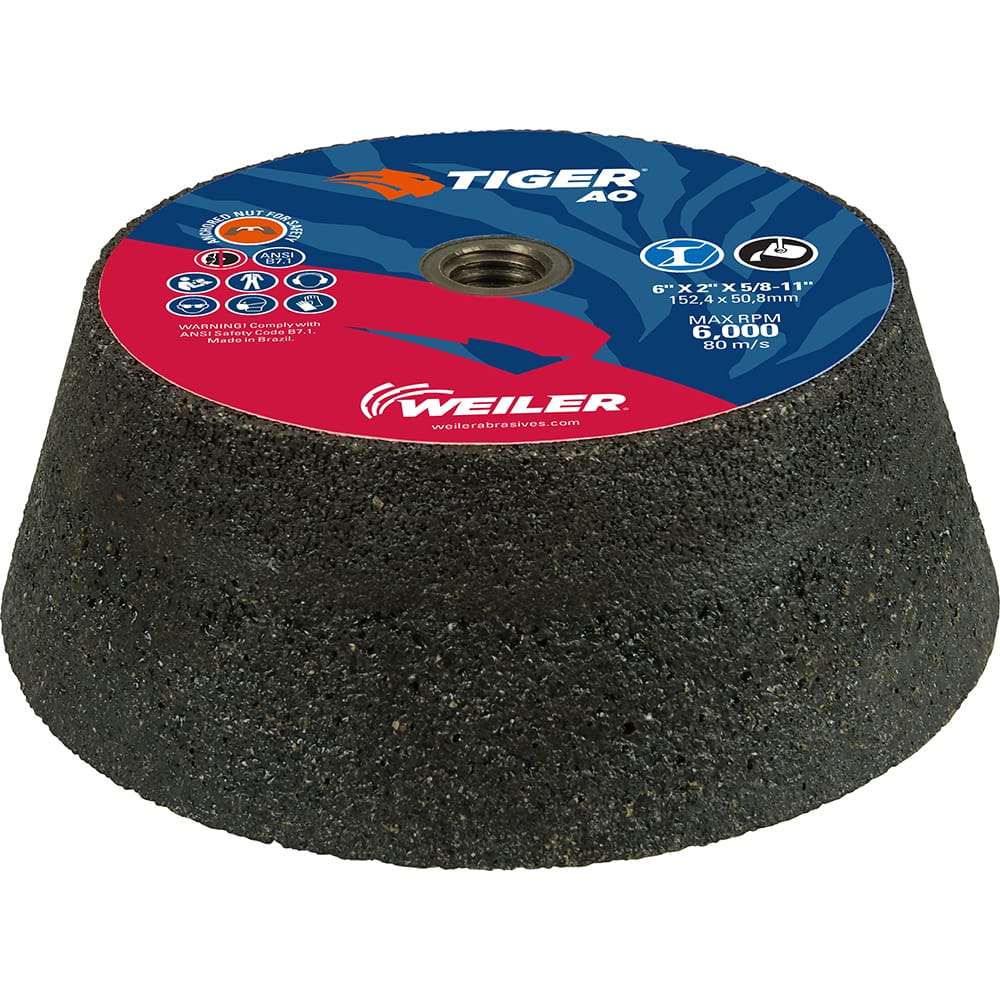 Weiler - Tool & Cutter Grinding Wheels; Wheel Type: Type 11 ; Superabrasive Wheel Type Number: Type 11A1 ; Wheel Diameter (Inch): 6 ; Hole Size (Inch): 5/8 ; Hole Thread Size: 5/8-11 ; Overall Thickness (Inch): 2 - Exact Tool & Supply