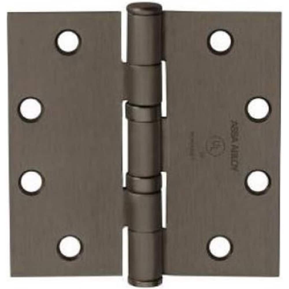 Yale - Commercial Hinges; Length (Inch): 4-1/2 ; Thickness (Decimal Inch): 0.1340 ; Minimum Thickness: 3.4036 (mm); Number of Knuckles: 5.000 ; Stanley Finish Code: US10A ; Finish/Coating: US10A - Exact Tool & Supply
