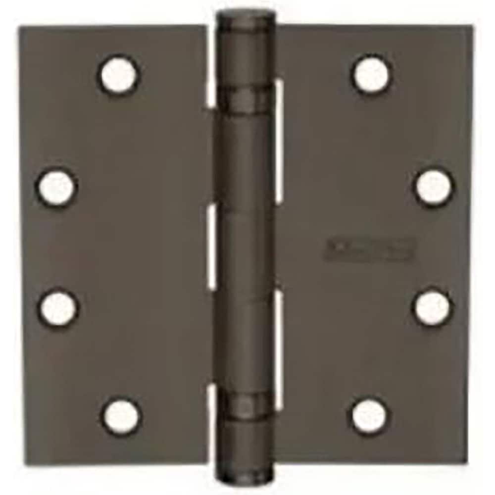 Yale - Commercial Hinges; Length (Inch): 4-1/2 ; Thickness (Decimal Inch): 0.1340 ; Minimum Thickness: 3.4036 (mm); Number of Knuckles: 5.000 ; Stanley Finish Code: US10B ; Finish/Coating: US10B - Exact Tool & Supply