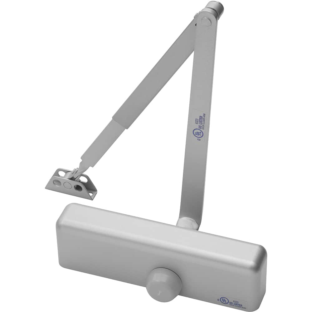 Yale - Manual Dampers; Closer Body Length: 9-3/4 (Inch); Finish/Coating: Aluminum Painted ; Door Thickness: 2-3/4 (Inch); Additional Information: Series: 1100; Material: Aluminum; Spring Size: Multi-Size 1 to 4 (with Cover); Includes: Sleeve Nuts; Projec - Exact Tool & Supply