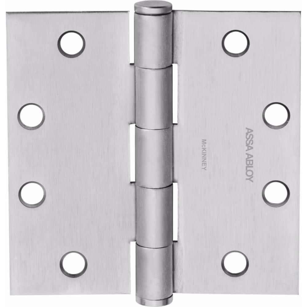 Yale - Commercial Hinges; Length (Inch): 4-1/2 ; Thickness (Decimal Inch): 0.1340 ; Minimum Thickness: 3.4036 (mm); Number of Knuckles: 5.000 ; Stanley Finish Code: US26D ; Finish/Coating: US26D - Exact Tool & Supply