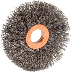 3″ Small Diameter Crimped Wire Wheel, .014″ Steel Fill, 5/8″ Arbor Hole - Exact Tool & Supply