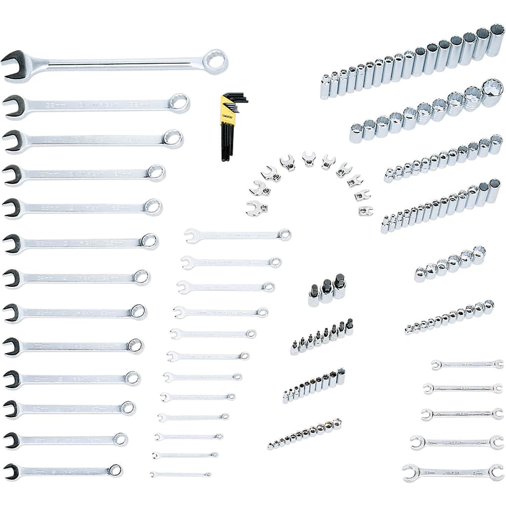 Wright Tool & Forge - Combination Hand Tool Sets; Tool Type: Metric Add-on Set ; Number of Pieces: 151.000 ; Drive Size (Inch): 1/4, 3/8, 1/2 ; Number of Points: 6, 12 ; Measurement Type: Metric ; Socket Depth: Standard & Deep - Exact Tool & Supply