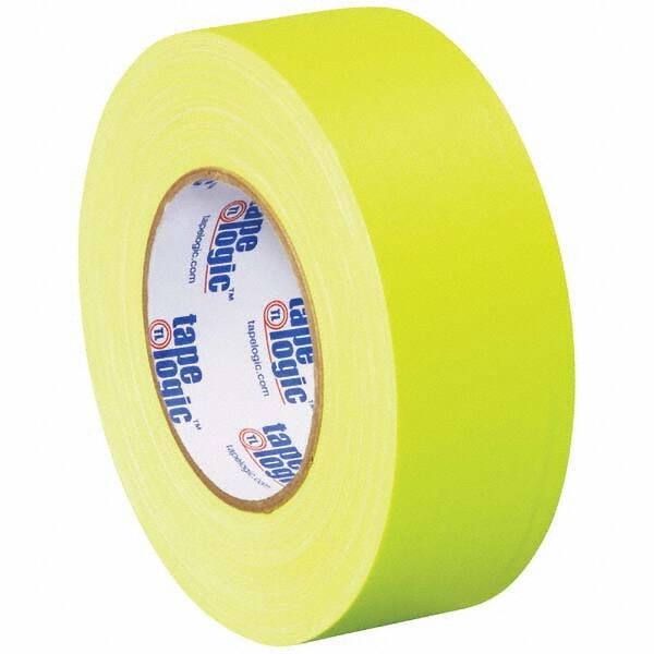 Tape Logic - Pack of (3) 50 Yd Rolls 2" x 11 mil Fluorescent Yellow Rubber Gaffers Tape - Exact Tool & Supply