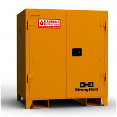 Strong Hold - Safety Cabinets Hazardous Chemical Type: Flammable and Combustible Liquids Color: Yellow - Exact Tool & Supply