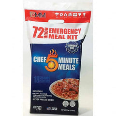 Chef Minute Meals - Emergency Preparedness Supplies; Type: Ready-to-Eat Meal Variety Assortment ; Contents/Features: (2) Beef Chili w/Beans 9-oz Meals; (2) Spaghetti & Meatballs 9-oz Meals; (2) Chicken Pasta Parmesan 9-oz Meals; (2) Whole Wheat Tortillas - Exact Tool & Supply
