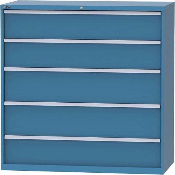 LISTA - 5 Drawer, 84 Compartment Bright Blue Steel Modular Storage Cabinet - Exact Tool & Supply