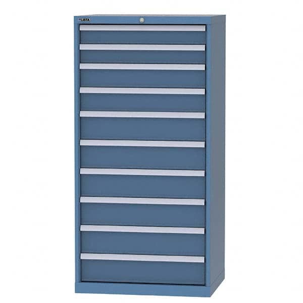 LISTA - 9 Drawer, 124 Compartment Bright Blue Steel Modular Storage Cabinet - Exact Tool & Supply