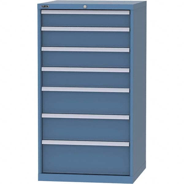 LISTA - 7 Drawer, 45 Compartment Bright Blue Steel Modular Storage Cabinet - Exact Tool & Supply