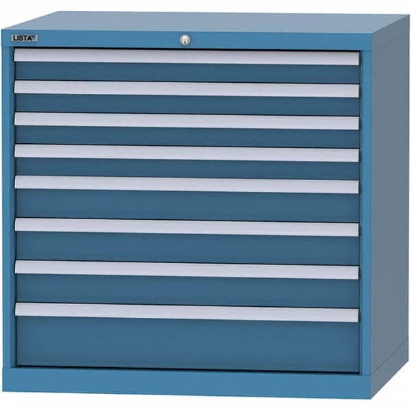 LISTA - 8 Drawer, 84 Compartment Bright Blue Steel Modular Storage Cabinet - Exact Tool & Supply