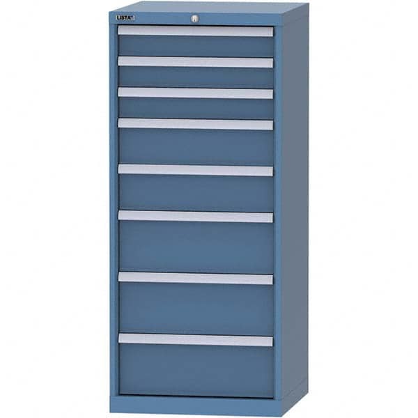 LISTA - 8 Drawer, 84 Compartment Bright Blue Steel Modular Storage Cabinet - Exact Tool & Supply