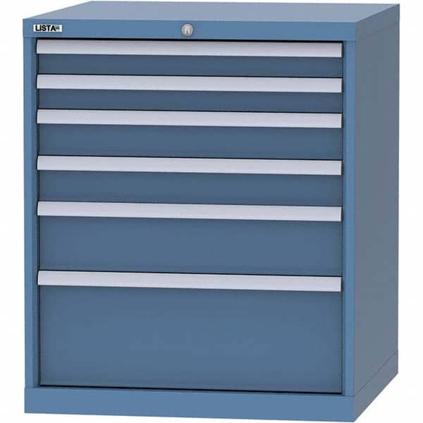 LISTA - 6 Drawer, 45 Compartment Bright Blue Steel Modular Storage Cabinet - Exact Tool & Supply