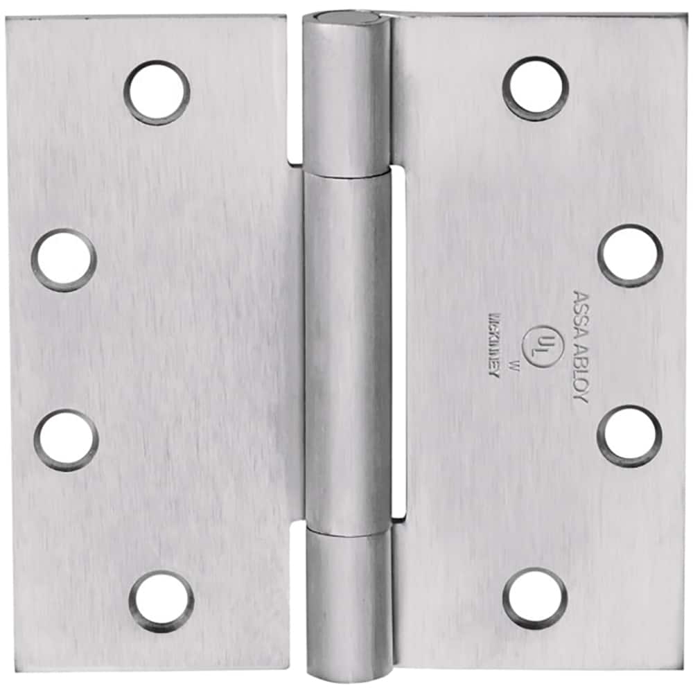 Yale - Commercial Hinges; Length (Inch): 4-1/2 ; Thickness (Decimal Inch): 0.1340 ; Number of Knuckles: 3.000 ; Stanley Finish Code: US26D ; Finish/Coating: US26D ; Box Quantity: 3 - Exact Tool & Supply
