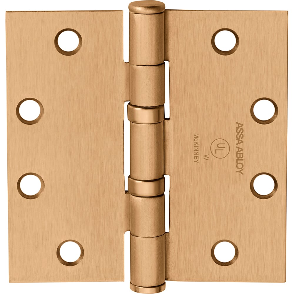 Yale - Commercial Hinges; Length (Inch): 4-1/2 ; Thickness (Decimal Inch): 0.1340 ; Number of Knuckles: 5.000 ; Stanley Finish Code: US10 ; Finish/Coating: US10 ; Box Quantity: 3 - Exact Tool & Supply