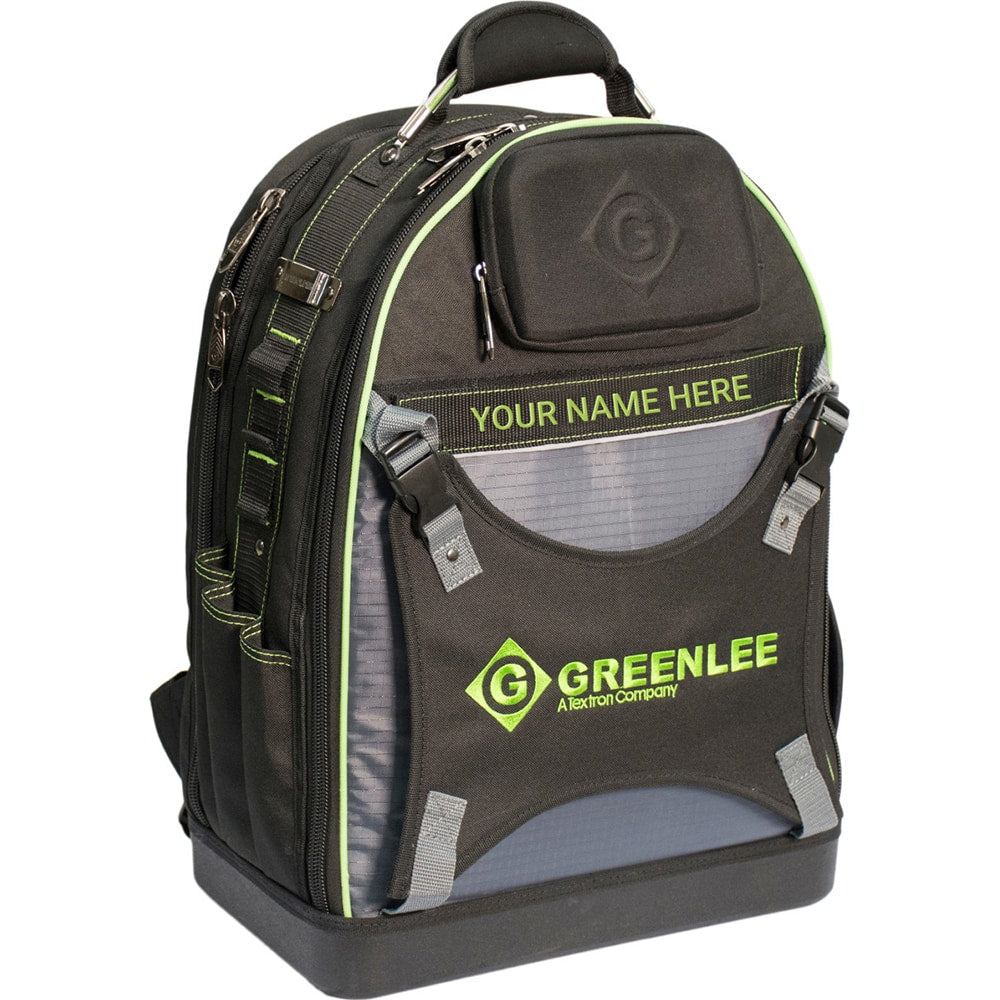Greenlee - Tool Bags & Tool Totes; Type: Backpack ; Number of Pockets: 30.000 ; Material: Polyester & Nylon Ripstop ; Width (Inch): 10 ; Depth (Inch): 10 ; Height (Inch): 20-1/2 - Exact Tool & Supply